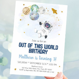 Weltraum aus dieser Welt zum Geburtstag Einladung