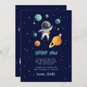 Weltraum Außenastronaut 2. Geburtstag Dankeschön K Dankeskarte (Vorne/Hinten)