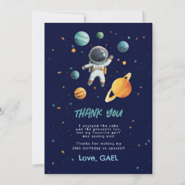 Weltraum Außenastronaut 2. Geburtstag Dankeschön K Dankeskarte