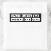 Weltraum Außerirdischen, schlechte Mütter und Waff Rechteckiger Aufkleber (Tasche)