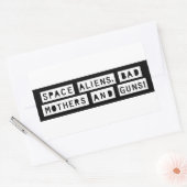 Weltraum Außerirdischen, schlechte Mütter und Waff Rechteckiger Aufkleber (Umschlag)