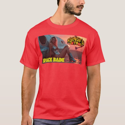 Weltraum-Babe retro T-Shirt (Vorderseite)