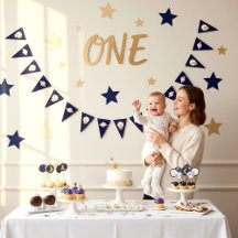 Weltraum-Baby-Party Mond Sterne Girlande Banner
