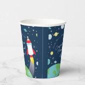 Weltraum-Babydusche Flasche Raumschiff Pappbecher (Rechts)