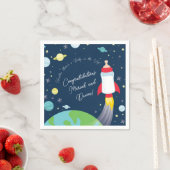 Weltraum-Babydusche Flasche Raumschiff Serviette (Beispiel)