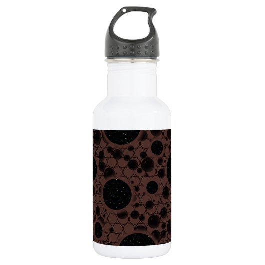 Weltraum-Blasen - braun Edelstahlflasche (Vorderseite)