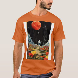 Weltraum-Blume Vintage Kunst T-Shirt