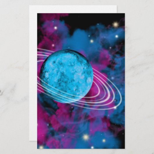 Weltraum Briefpapier (Vorne/Hinten)