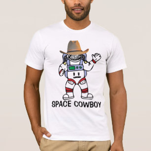 Weltraum-Cowboy-Herren lustige Vintage-T-Shirts T-Shirt