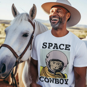 Weltraum-Cowboy-Herren lustige Vintage-T-Shirts T-Shirt