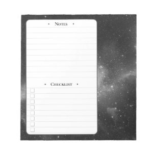 Weltraum   Daily Notes and Checklist Notepad Notizblock