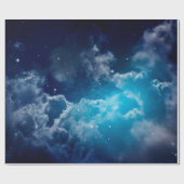 Weltraum des Nachthimmels mit Wolke und Sternenkre Geschenkpapier (Flach)