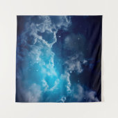 Weltraum des Nachthimmels mit Wolke und Sternenkre Wandteppich (Vorderseite (Horizontal))