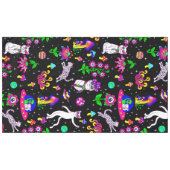 Weltraum Disco Katze Alien UFO Leopard surreal Tischdecke (Vorderseite (Horizontal))