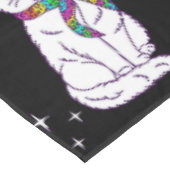 Weltraum Disco Katze Alien UFO Leopard surreal Tischdecke (Schrägansicht)