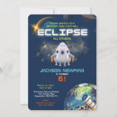 Weltraum-Eclipse-Geburtstagseinladung Einladung (Vorderseite)