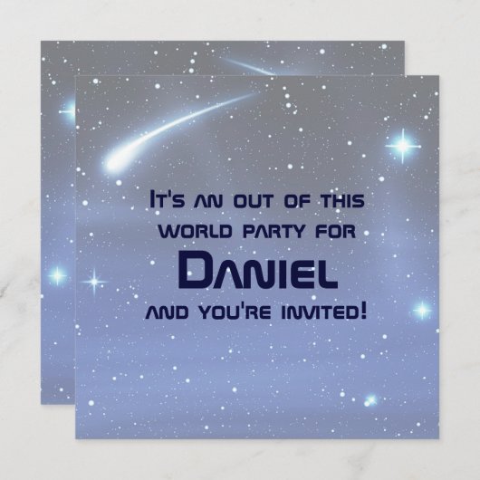 Weltraum Einladung (Vorne/Hinten)