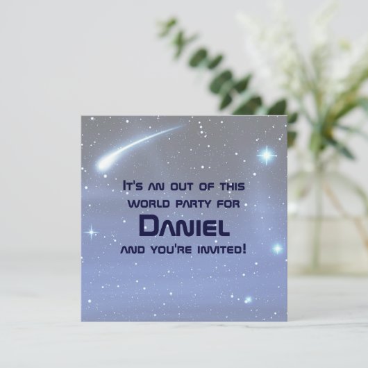 Weltraum Einladung (Stehend Vorderseite)