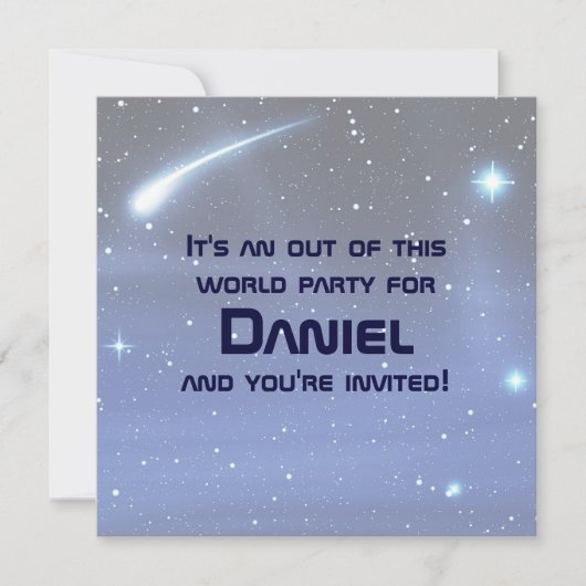 Weltraum Einladung (Vorderseite)