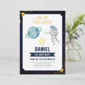 Weltraum Einladung für alle Altersgruppen (Stehend Vorderseite)