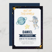 Weltraum Einladung für alle Altersgruppen (Vorne/Hinten)