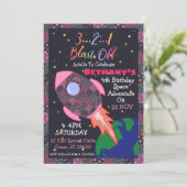 Weltraum - Einladung für Mädchen (Stehend Vorderseite)