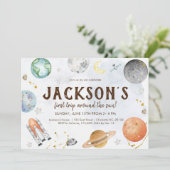 Weltraum - Einladung, Planeten Galaxie Einladung (Stehend Vorderseite)