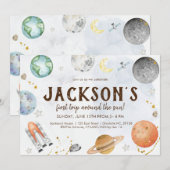 Weltraum - Einladung, Planeten Galaxie Einladung (Vorne/Hinten)