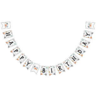 Weltraum-Einladung, Planeten Galaxie in Wimpelkette