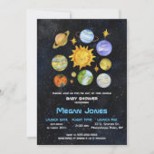 Weltraum | Einladung zum Baby-Duschsystem des Sonn (Vorderseite)