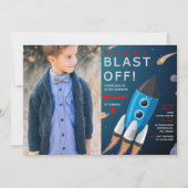 Weltraum Einladung zum Foto am Geburtstag (Vorderseite)