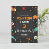 Weltraum - Einladung zum Geburtstag, Astronaut Kin (Stehend Vorderseite)