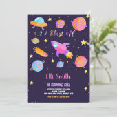 Weltraum-Einladungen Einladung (Stehend Vorderseite)