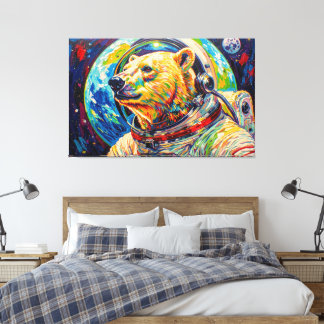 WELTRAUM EISBÄR LEINWANDDRUCK