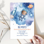 Weltraum Erste Reise durch das Foto Einladung