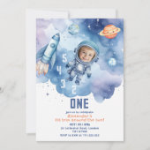 Weltraum Erste Reise durch das sonnige Astronaut-F Einladung (Vorderseite)