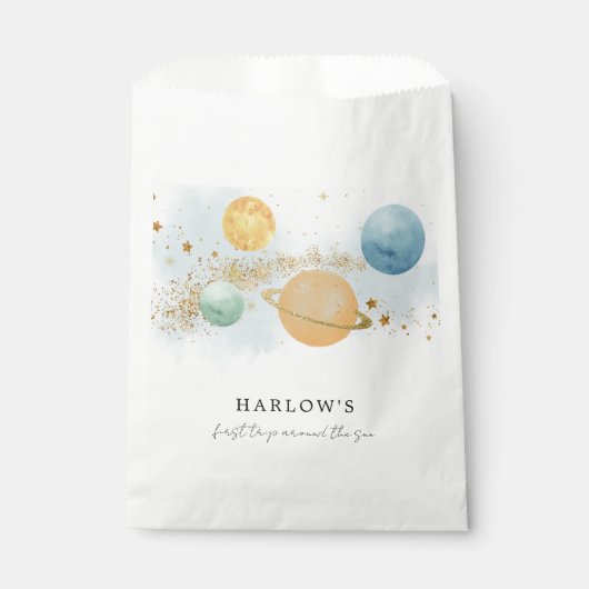 Weltraum Erste Reise durch das sonnige Party Geschenktütchen (Vorderseite)