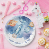 Weltraum Erste Reise um den Sonnenkuchen Geburtsta Pappteller (Party)