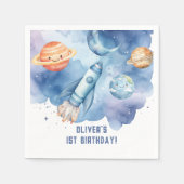 Weltraum Erste Reise um den Sonnenkuchen Geburtsta Serviette (Vorderseite)