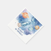 Weltraum Erste Reise um den Sonnenkuchen Geburtsta Serviette (Ecke)