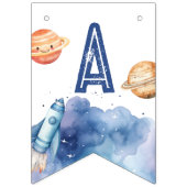 Weltraum Erste Reise um den Sonnenkuchen Geburtsta Wimpelkette (Dritte Fahne)