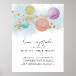 Weltraum Erste Reise um die Sonne Time Kapsel Poster