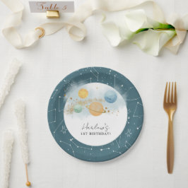 Weltraum Erste Reise zur Sonne Geburtstag Pappteller