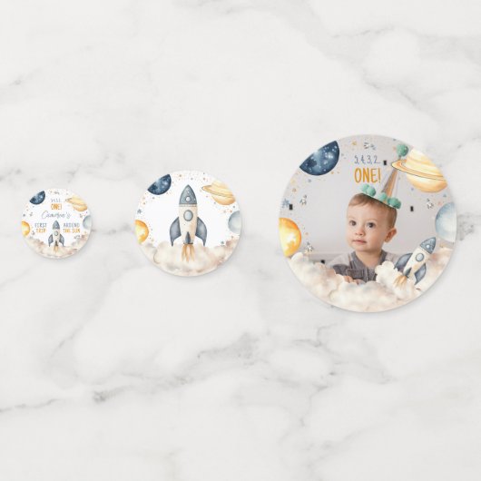 Weltraum Erster Ausflug um den Sun Boy zum Geburts Konfetti (Rückseiten)