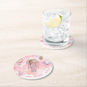 Weltraum Erster Rundgang durch die Sonne Geburtsta Runder Pappuntersetzer (Vor Ort)