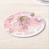 Weltraum Erster Rundgang durch die Sonne Geburtsta Runder Pappuntersetzer (Angewinkelt)