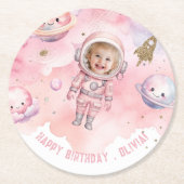 Weltraum Erster Rundgang durch die Sonne Geburtsta Runder Pappuntersetzer (Vorderseite)