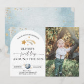 Weltraum-Foto - Einladung zum Geburtstag | Erste R (Vorne/Hinten)