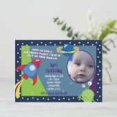 Weltraum Foto Geburtstag Einladung 12x18 (Stehend Vorderseite)