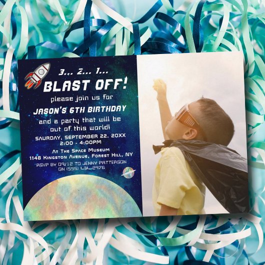 Weltraum-Foto jeder Altersgruppe Einladungen zum G